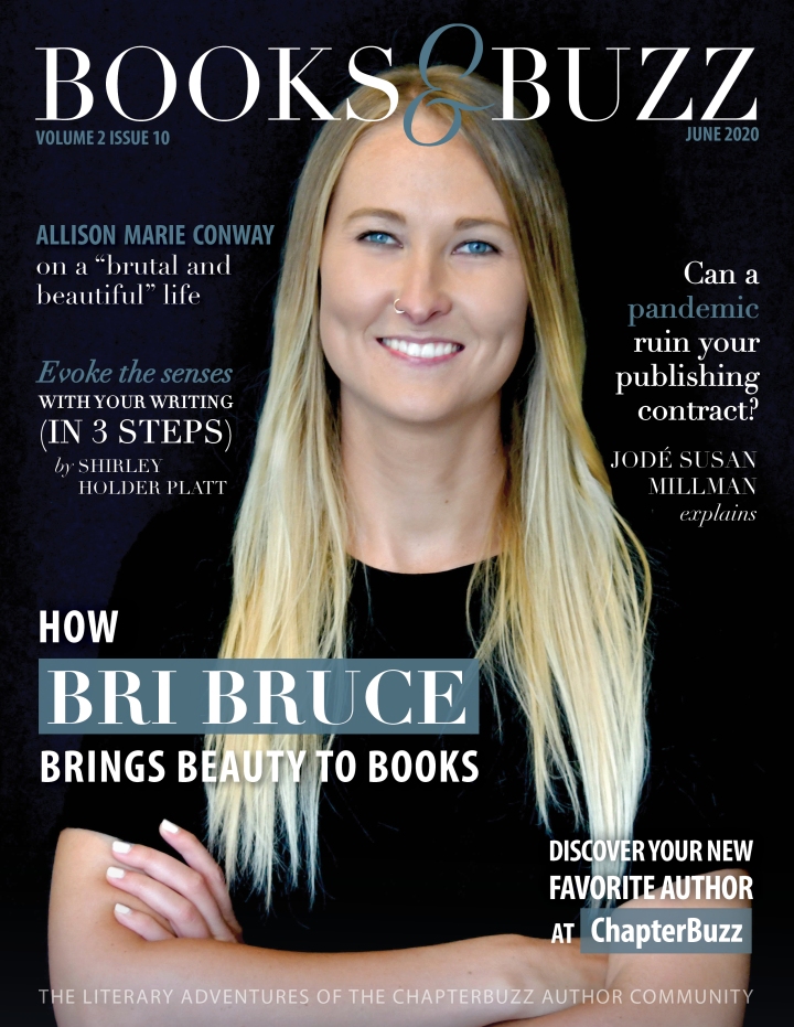 COVER FEATURE: “How graphic designer Bri Bruce brings beauty to books” (Books & Buzz Magazine, June 2020)